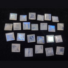 Rainbow moonstone 16x16mm square facet 14 cts